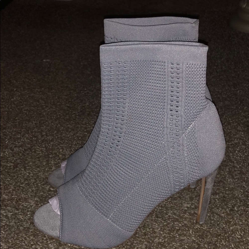 - Gray booties